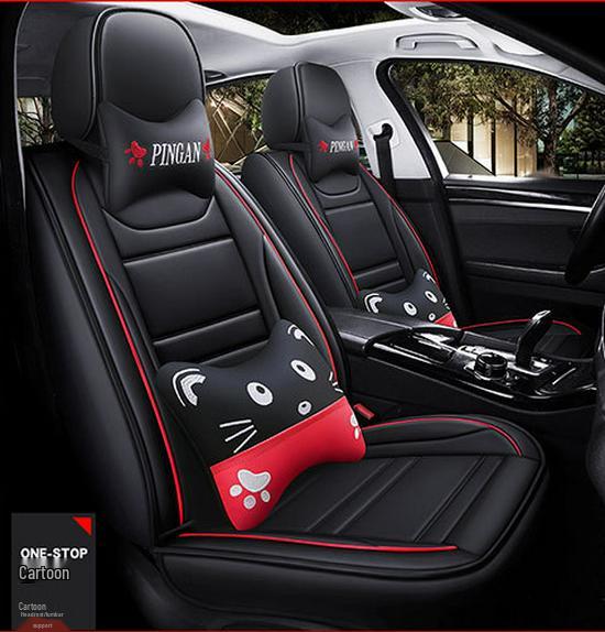 Universal All-Season Leather Car Seat Cushion and Cover