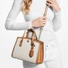 New MICHAEL KORS Chantal Artificial Leather Shoulder Bag, Handbag Small Women's Vanilla White/Acorn Brown 30F2G7CM1B-149