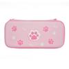 For Nintendo Switch/Switch OLED Pink Cat Claw Protective Travel Carry Bag with Mesh Pocket EVA Cute Hard Carrying Case