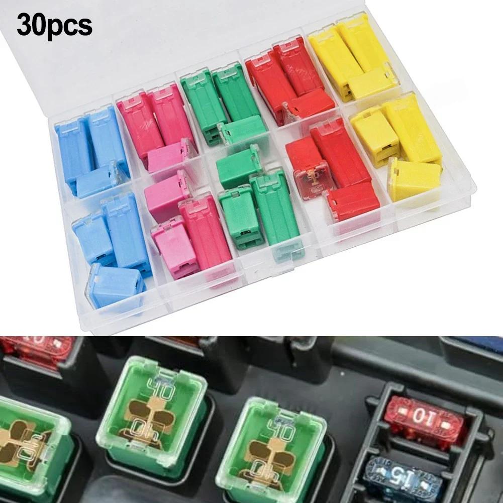 30pcs Cartridge Fuses Fuse PEC Automotive Car Fuse 20A-60A Fuse Car Fuses Assortment Kit High Low Shaped China Mainland
