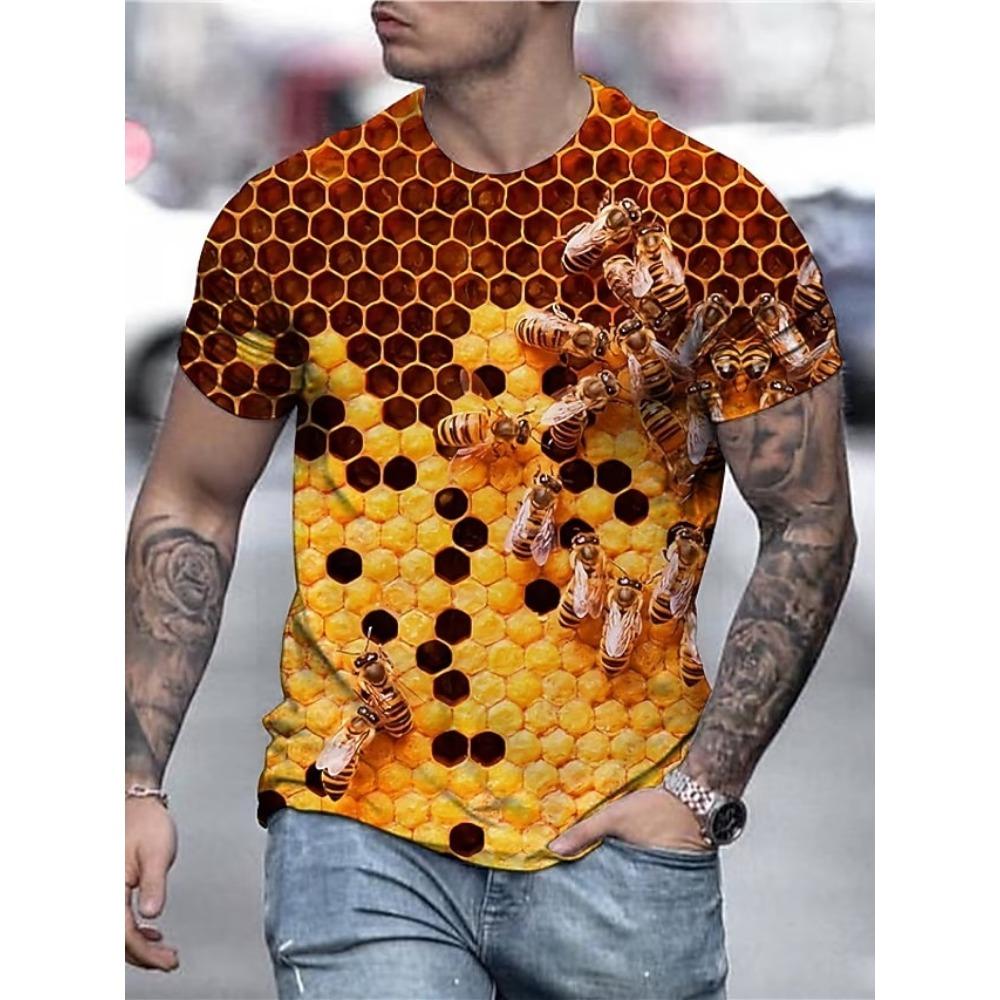 Men's Unisex Bee Graphic Prints Shirt T Shirt Tee Short Sleeve T Shirt 3D Print Crew Neck Shirt Designer Casual Big and Tall Daily Holiday