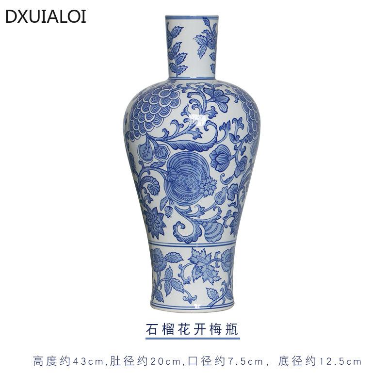

Сине-белая керамическая ваза Цзиндэчжэнь, ваза с нарисованным вручную узором, аксессуары для украшения дома, устройство для цветочной композиции