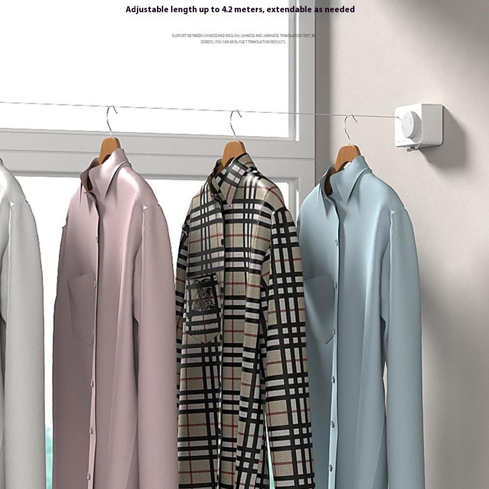 Retractable Clothesline 4.2M Adjustable Balcony Drying Rack for Indoor/Outdoor