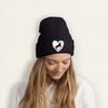 Pferdeliebhaber-Regenbogen-Herz-Strickmütze für Damen, Unisex, Skullies-Mützen, Herbst-Winter-Mützen, Hip-Hop-Kappen