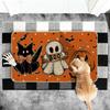 Halloween Ghost Pumpkin Crystal Velvet Carpet Non-Slip Waterproof Dirt-Resistant Floor Mat Indoor Decoration