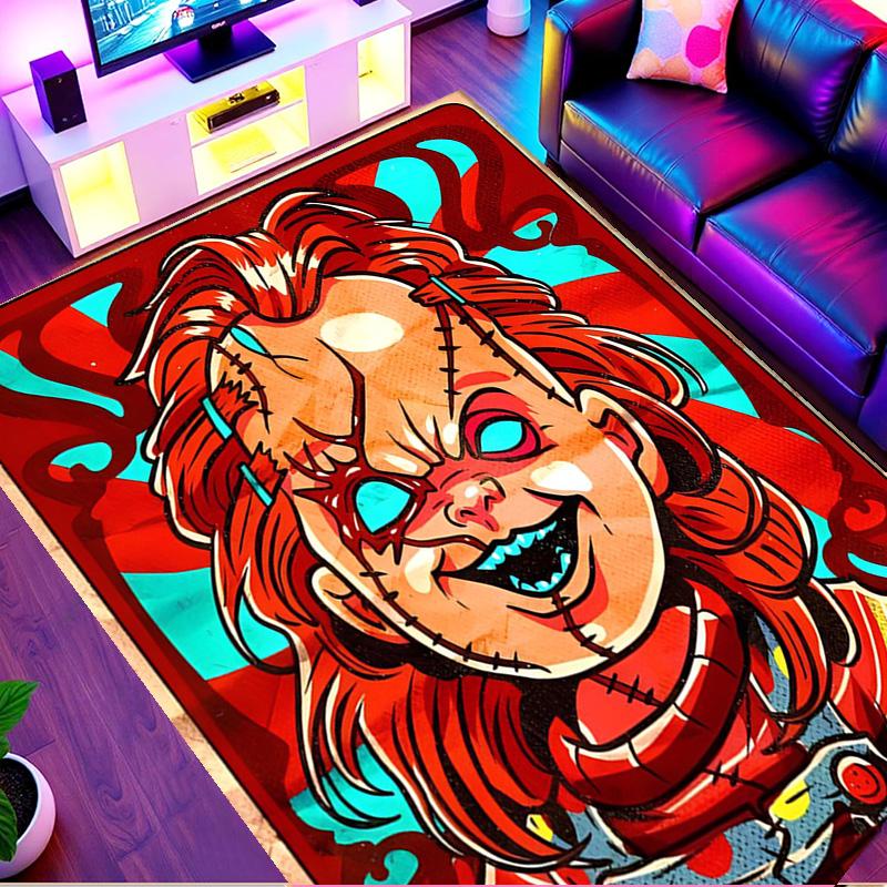 Chucky Print Rug, Washable Floor Carpet, For Entryway Dorm Laundry Room Office Study, Home Decor Birthday Christmas Gift