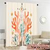 2D Flat Printing  JIT 2pcs   Curtains (Without Rod) Coral Elegance Popular Curtains&Drapes Durable 100% Polyester Fabric Curtains