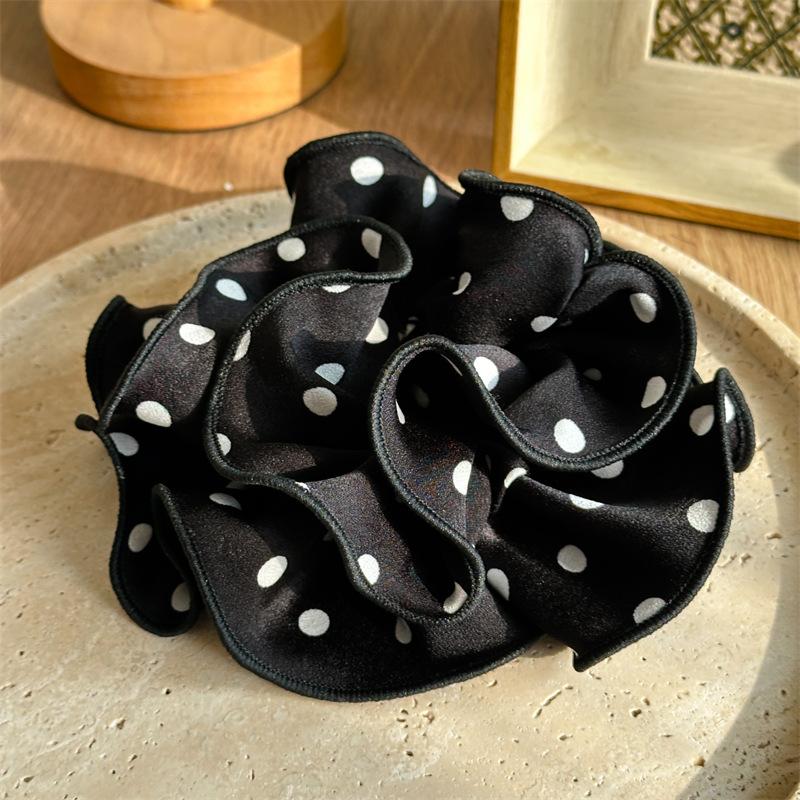 Retro Polka Dot Scrunchies Large Hair Elastic for Women Aesthetic Fashion Ponytail Holder Styling