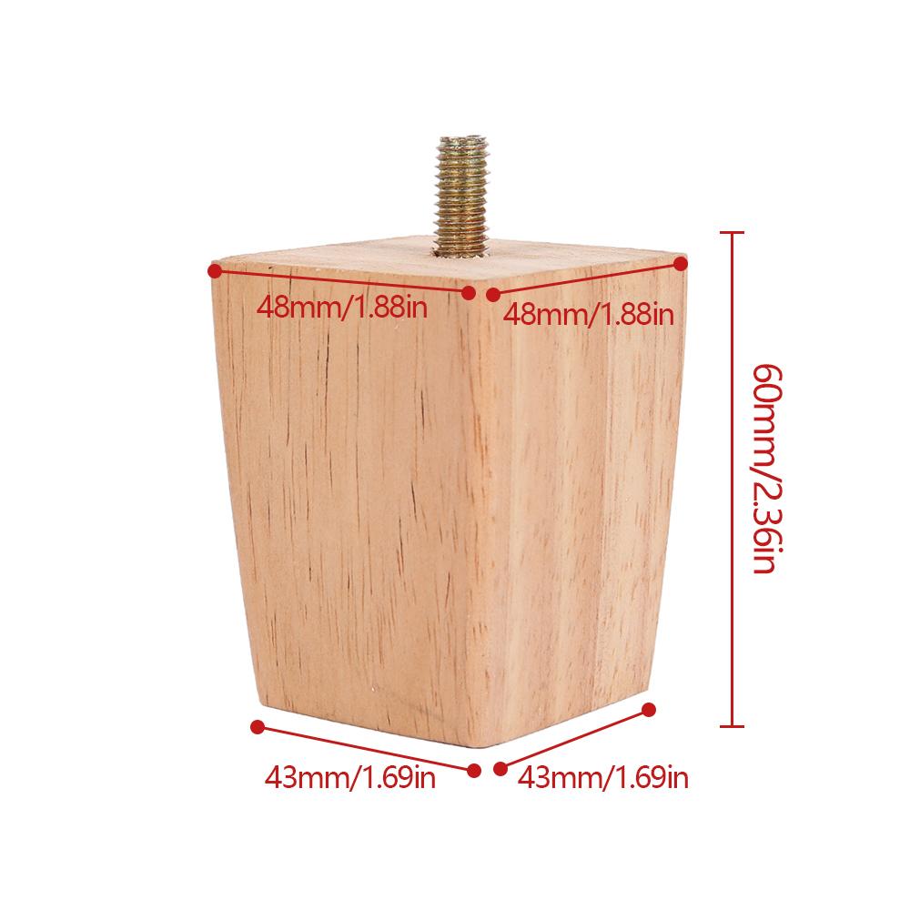 

4 Pcs/Set Solid Wood Furniture Feets Sofa Cabinets Beds Leg Square Legs for Settee Table Home Furniture Accessories 60/100/150mm