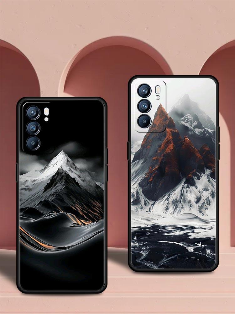 Schwarze Bergspitze Handyhülle Für Oppo Reno 13 12 11 10 7 F Find X5 X6 A98 A80 A79 A78 A57 A54 A31 A17 Pro 5G Weiche TPU Hülle