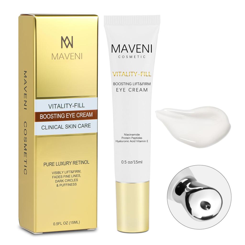 Maveni Eye Cream 15ml for the Formulated with human stem cell culture fluid for plumping and Improves wrinkles and Reduces Niacinamide and (2-month