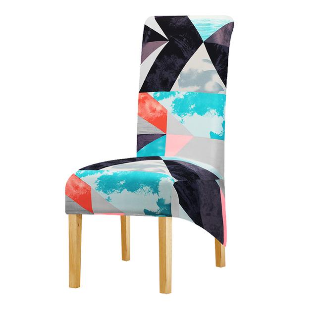 Fashion Printed Long Back Chair Cover Stretch High Back Big Size Cover Chairs Dining Chairs Covers For Kitchen Home Decoration