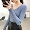 V-neck Sweater, Knitted Sweater, Women's Sweater, Stretch Sweater, Pullover Sweater, Slim Fit Sweater, Base Coat, Inner Layer, Top Coat
