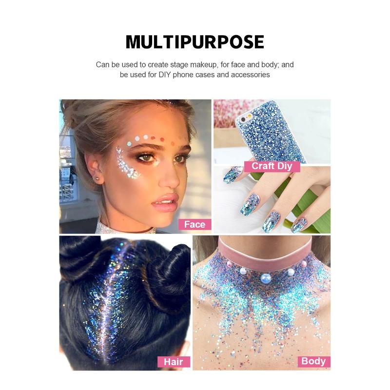 QIBEST Burst Glitter Eyeshadow Glitter Cream Face Body Polarized Glitter Cream Highlighter Oslnivý rozjasňující oční stín