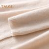 Knitting Tops Women Long Sleeve Round Neck Casual Home Style Top Solid Color Single Breasted Fitted Stretchy Tee Daily Wear