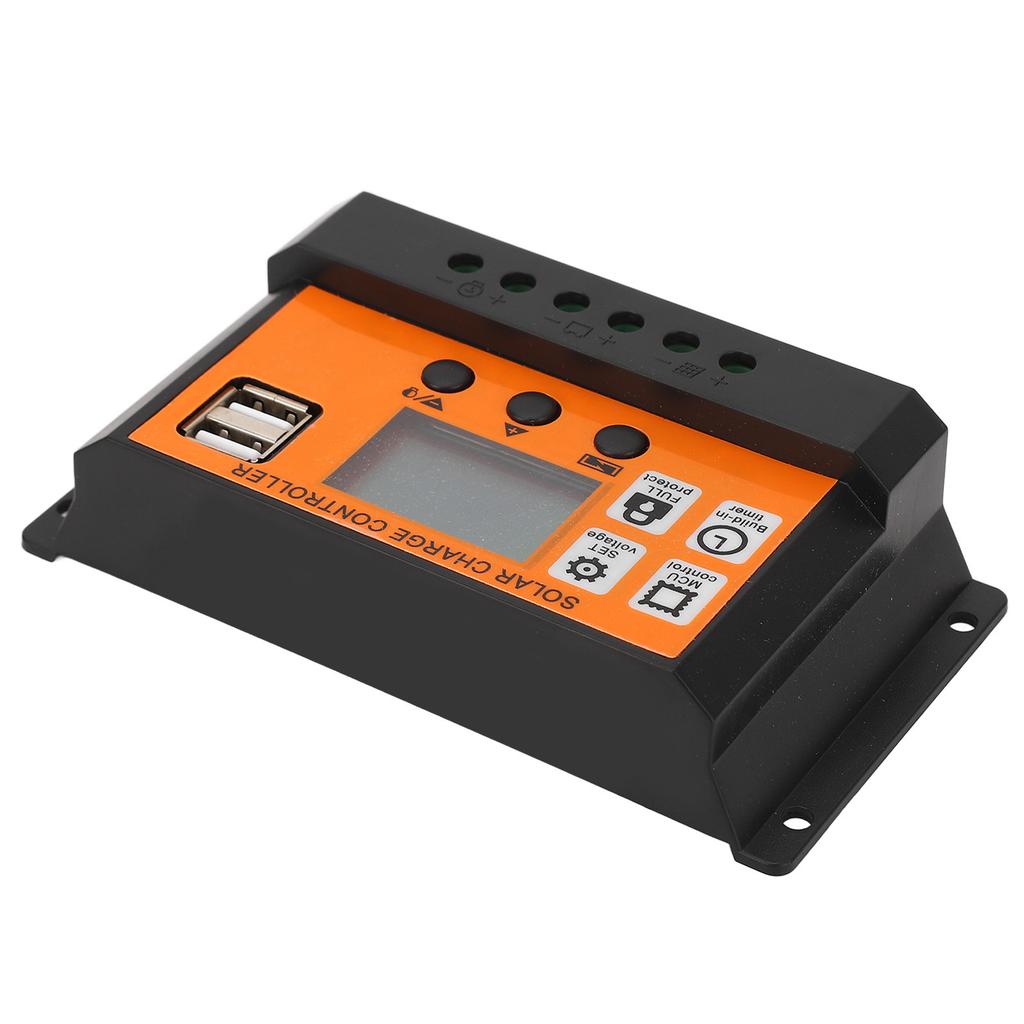 Solar Charge Controller LCD Display 3 Stage Management Solar Panel Charge Regulator for Acid