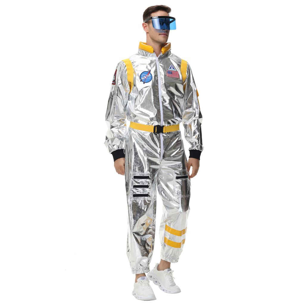Halloween Couple Wandering the Earth with the Same Space Costume, Uniform Female Astronaut Stage Outfit