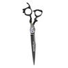 7" Black Dragon Handle Hairdressing Scissors - High-End Straight Shears for Pet Grooming