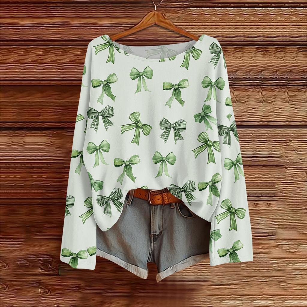 Long Sleeve Shirts For Women Printed Tees Blouses Casual Plus Size Basic Tops Pullover Casual Tunic Top Loose FitShirt
