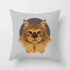 Cute Cat Round Head Home Decor Cushion Cover Naughty Cat Sofa Car Decoration 45X45Cm Pillowcase Square Polyester Pillowcase
