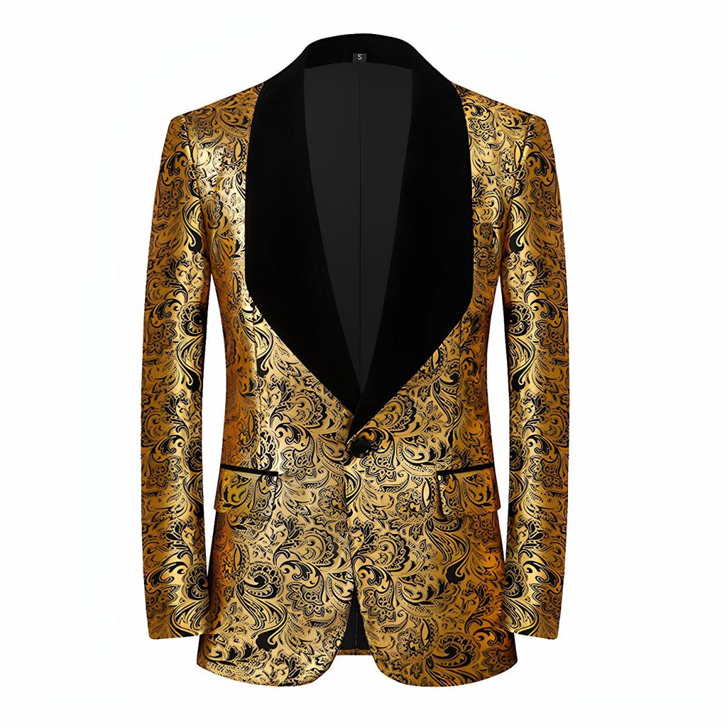 Herren Luxus Gold Stamp Anzugjacke Blazer