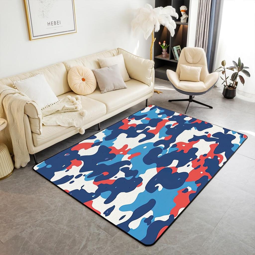 Erosebridal Outer Space Carpet 5x7 Universe Stars Moon Print Area Rug Planet Space Theme Indoor Floor Mat Cosmos Blue Decorative Rug for Boy