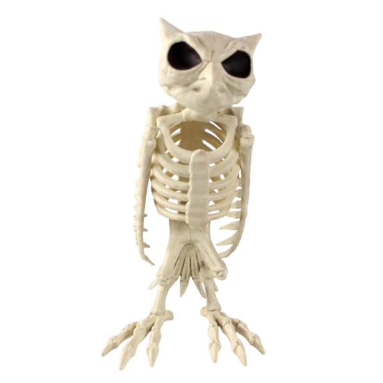 Halloween Decoration Mini Skeleton Bone Statues Poseable Rat Dog Spider Cat Owl Skeleton Figurine for Haunted House Party Decor