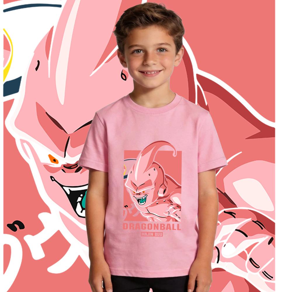 Dbz Majin Buu Anime Print Soft Cotton Kids T Shirt Boys Girls Casual Summer Top