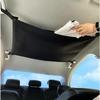 Car Ceiling Cargo Net Pocket with Double Zipper Roof Storage Organizer Mesh Bag Easy Installation for Sedan Interior