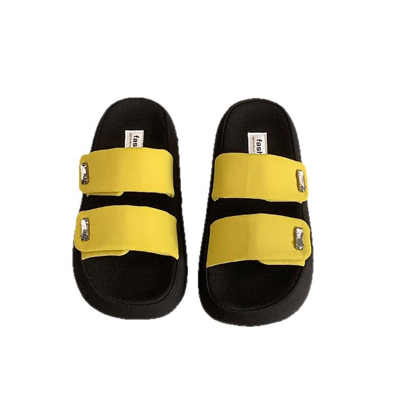 Muffin Thick-bottomed Cool Slippers Women's Summer Wear 2025 New Beautiful Beach Fairy Wind One-word Drag Fashionable and Cool