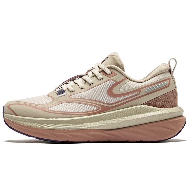 Erke Zongheng 2.0 Comfortable Breathable Shock Absorbing Durable Low Top Running Shoes Women sneaker Light-Linen 52124303176-101