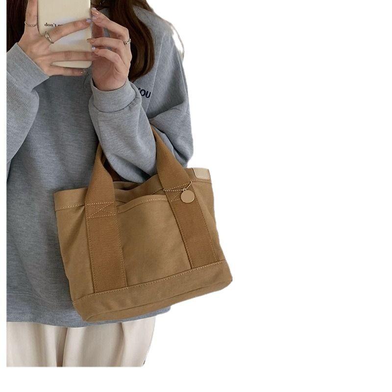 New Japanese Style Simple Large Capacity Tote Commuter Lunch Bag Trendy Niche Versatile Canvas Handbag