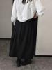 Women's Black Cropped Wide-Leg Pants: Dark Design, Loose Fit, Flaw-Covering, Casual Spring/Autumn Wear