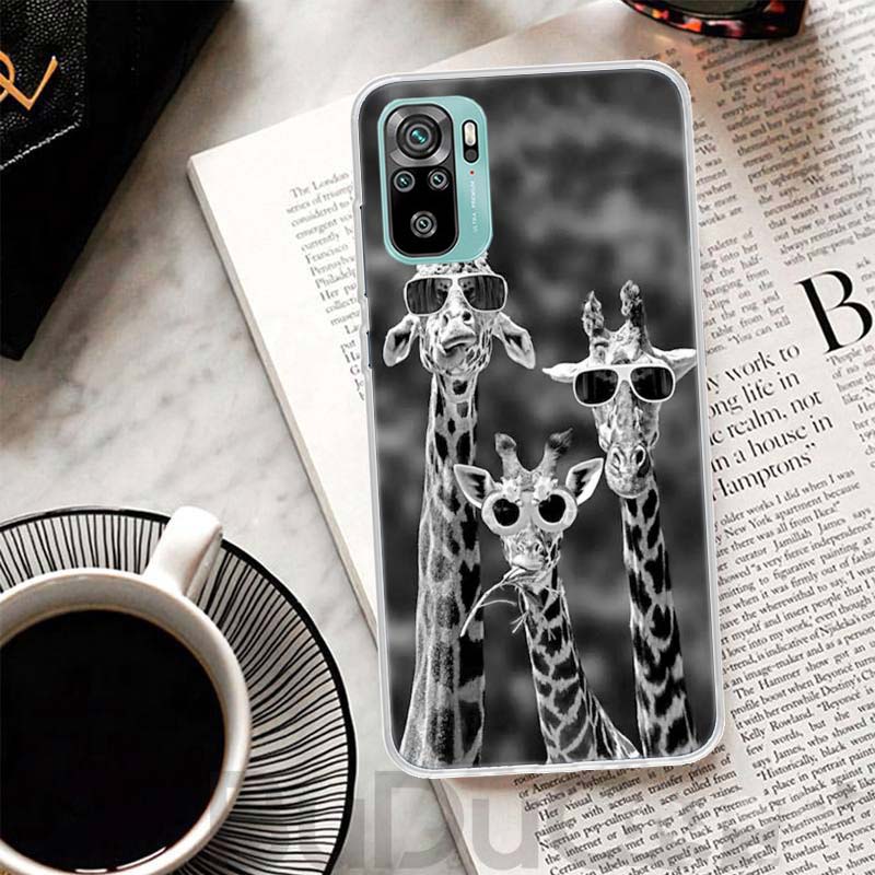 Cute Cartoon Giraffe Animal Cover For Xiaomi Redmi Note 14 13 12S 12 11 Pro Plus Phone Case 11S 10S 10 11E 11T 14Pro 13Pro Print
