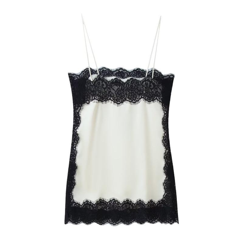 European and American Women's Casual Silk Satin Lace Top + Skirt - Trendy INS Style