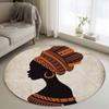 Stained Glass Round Rug Giraffe Animal Print Carpet Non Slip Floor Mat For Living Room Bedroom Home