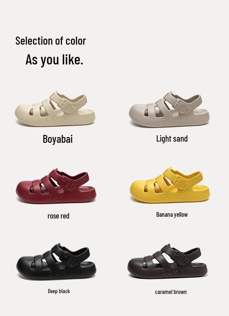 Puxi Liang Influencer Style: Summer Elastic Non-Slip Closed-Toe Roman Sandals