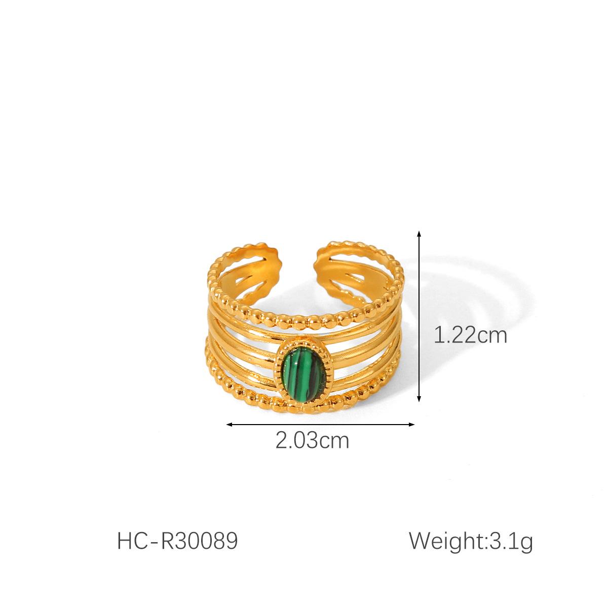 

Французское ретро кольцо из натурального камня из нержавеющей стали - Женское роскошное модное украшение из титановой стали