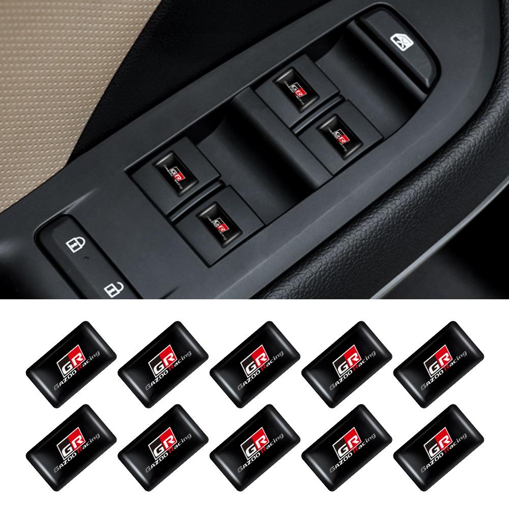 3D Epoxy Car Interior Decoration Badge Stickers for Toyota GR GRZOO RACING FGHJH7 Prius Avensis Rav4 Land Cruiser Yaris TRD Camry Prado