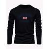 T-shirt top décontracté de sport pour homme grande taille coupe ample imprimé lettre Londres ANGLETERRE col rond manches longues