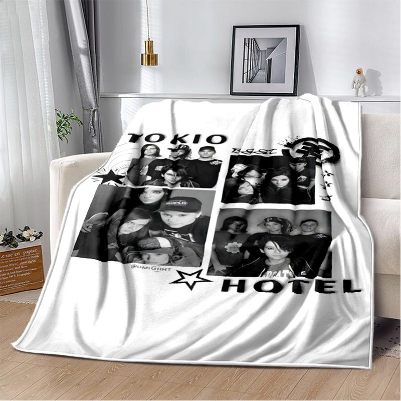 2025 New Style Tokio Hotel Rock Band Bill Tom Kaulitz Blanket,Soft Throw Blanket for Home Bedroom Bed Sofa Cover Kids Gift