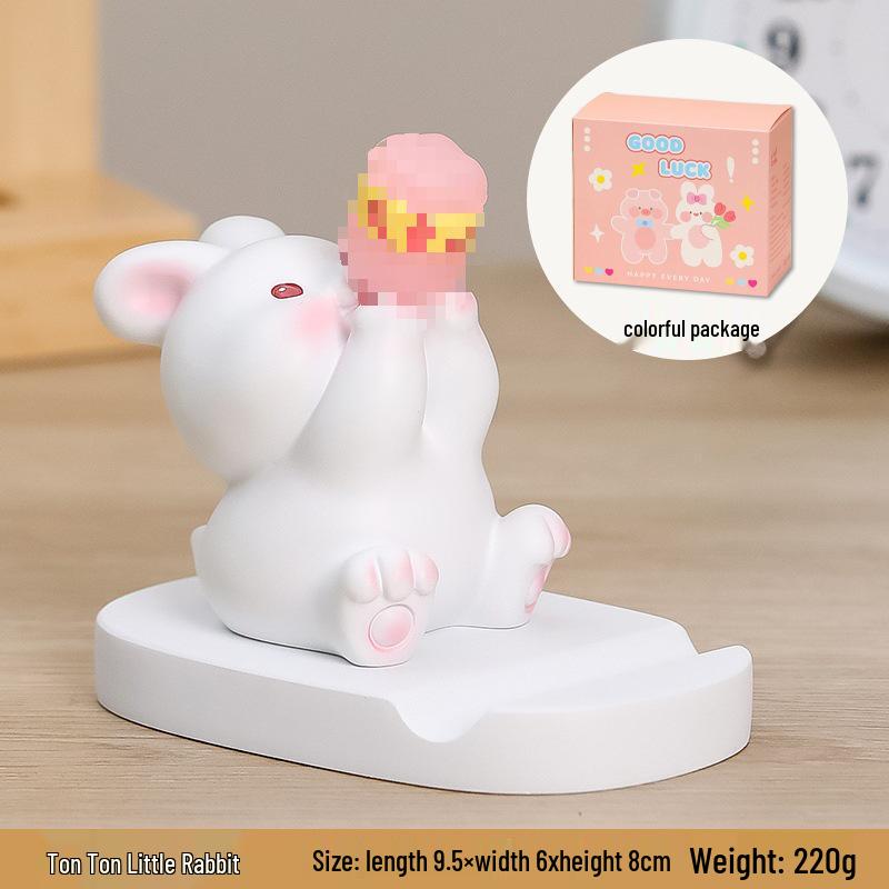 Adorable Kitten Phone Stand: Cute, Relaxing Office Gift for Girls