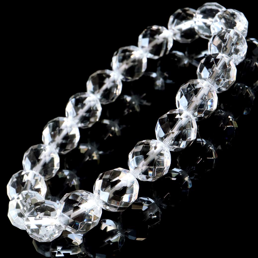 

cut crystal bracelet 10mm power stone natural stone for women and men April birthstone prayer beads accessories inner diameter 21cm 64-sided approx.