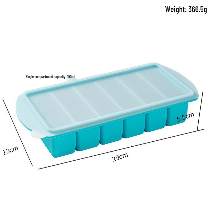 Silicone Ice Cube Tray with Lid - Large Capacity Freezer Storage & Food Preservation Box