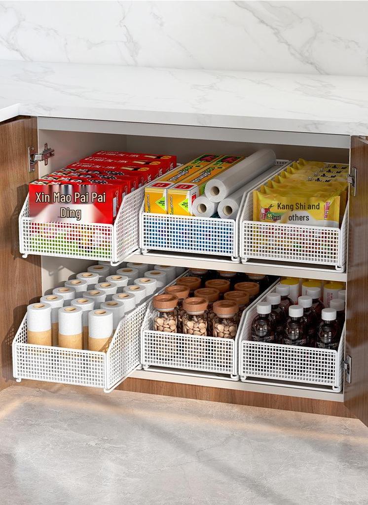 Pull-Out Kitchen Drawer Organizer for Narrow Deep Cabinets