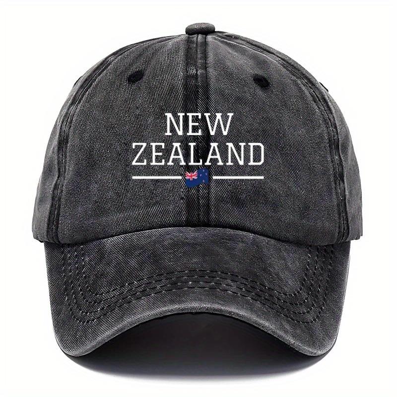 pc Adjustable Vintage Baseball Cap with NEW ZEALAND and New Zealand Flag Print Lightweight NonStretch Fabric Hand Washable 1pc