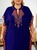EDOLYNSA Schwarzer Damen-Kaftan mit goldener Stickerei, Hauskleid, lockeres Urlaubsparty-langes Kleid, Übergröße, Lounge-Kleidung Q1545