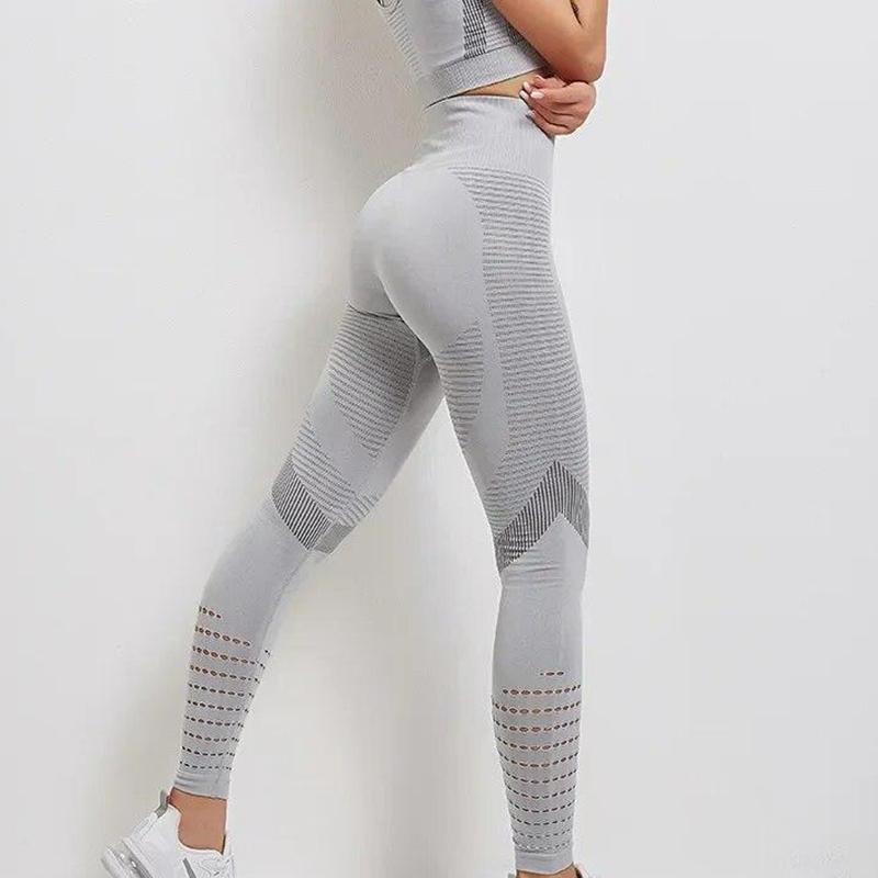 Fashion Seamless Hollow Tight Slim Sporty Leggings Casual Exercise Yoga Pants Lady Elegant Booty Lifting Fitness Sportswear 30161
