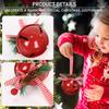Christmas Bell Ornaments with Pinecones Berries Plaid Bow Rustic Metal Jingle Bells Xmas Tree Hanging Decor for Holiday Door Window Tree Party Decor