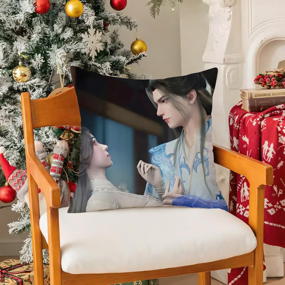 Classical Handsome Wu Xin Man Pillow Case Silky Short Plush With Invisible Zipper Dustproof Sofa Cushion Cover For Home Decor